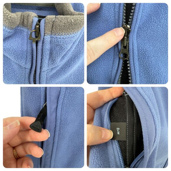 Vintage Nike ACG Vest Women’s XL Blue Therma-Fit Fleece 2-Way Zip Pockets 90s - Picture 5 of 10